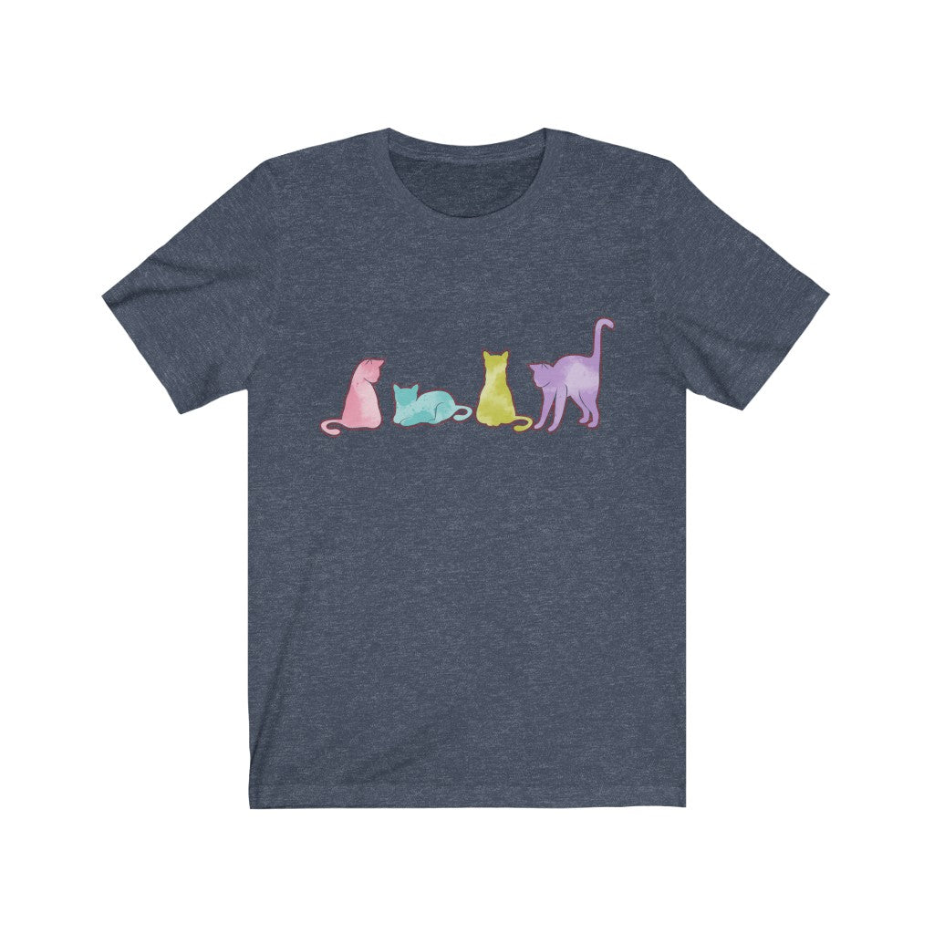 WaterColor Cats Unisex Jersey Short Sleeve Tee