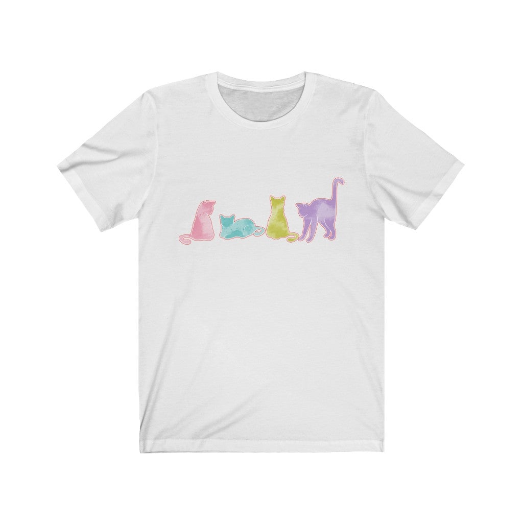 WaterColor Cats Unisex Jersey Short Sleeve Tee