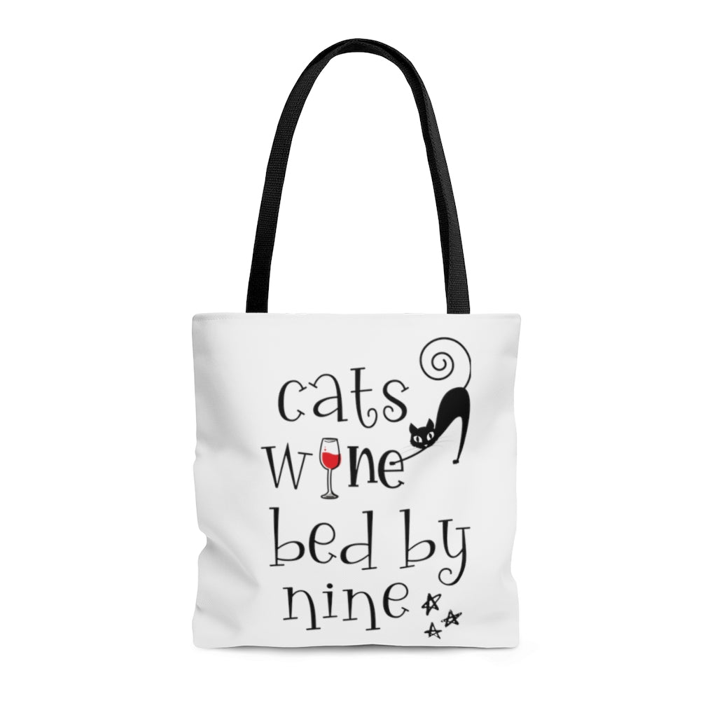 Cats Wine Bed By Nine AOP Tote Bag