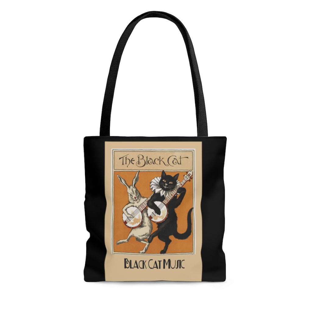 Black Cat Music AOP Tote Bag