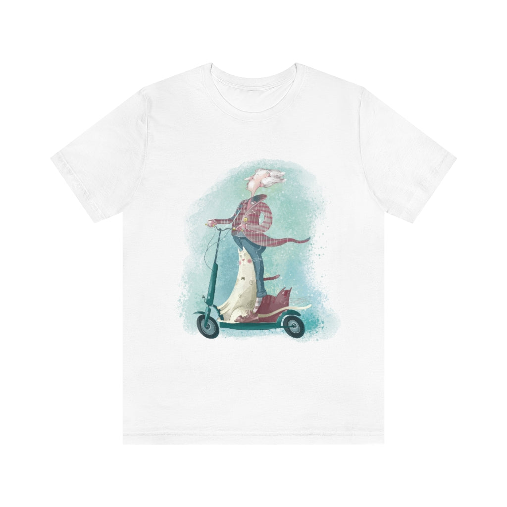 Cat N Scooter Unisex Jersey Short Sleeve Tee