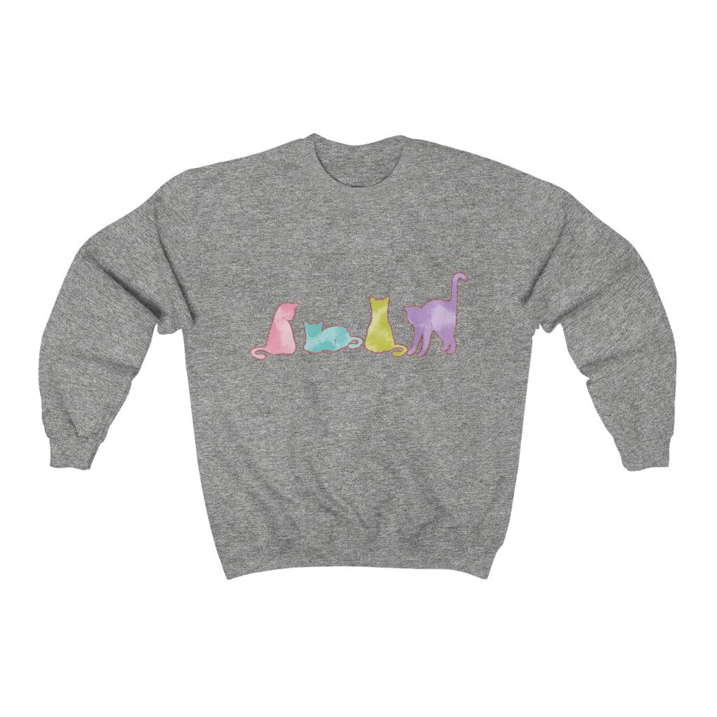 WaterColor Cats Unisex Heavy Blend™ Crewneck Sweatshirt