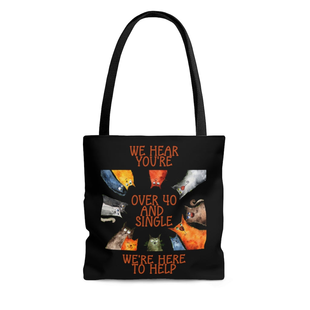 Over 40 And Single AOP Tote Bag