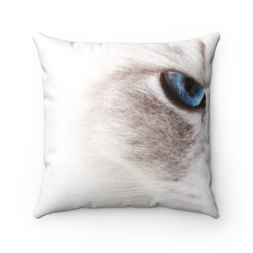 Cats Eye Faux Suede Square Pillow