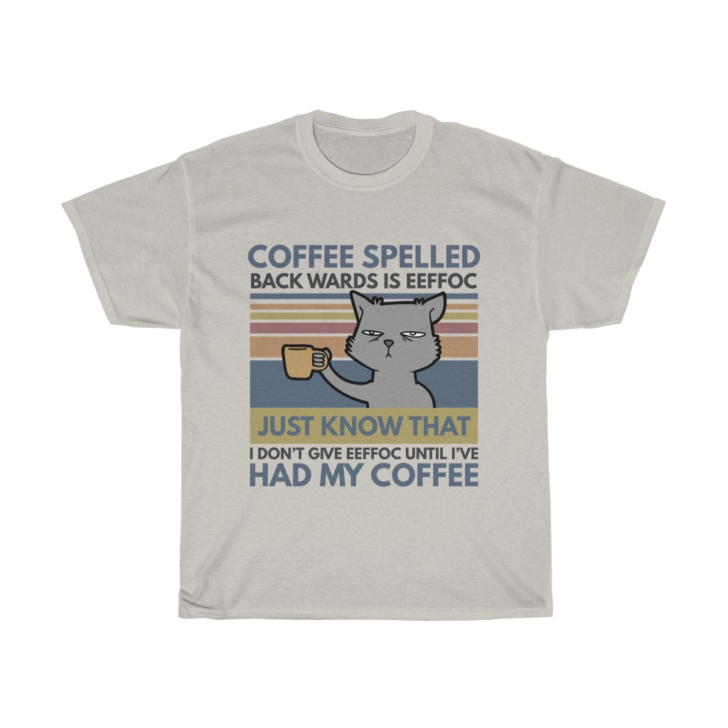 Coffee spelled backwards Unisex Heavy Cotton Tee