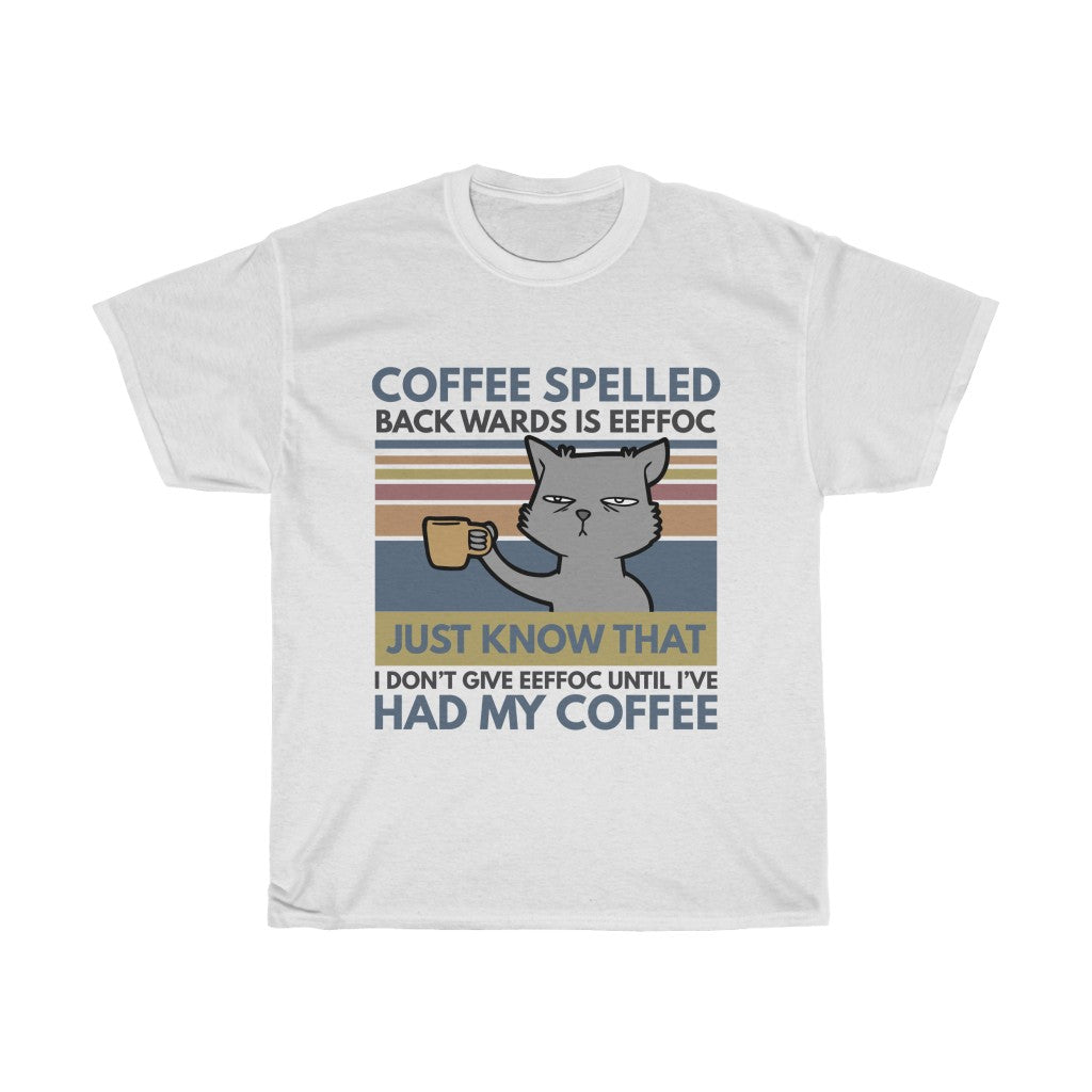 Coffee spelled backwards Unisex Heavy Cotton Tee