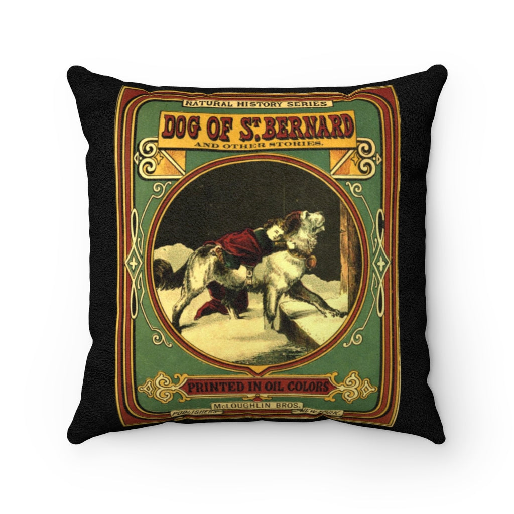 Dog Of St Bernard Faux Suede Square Pillow