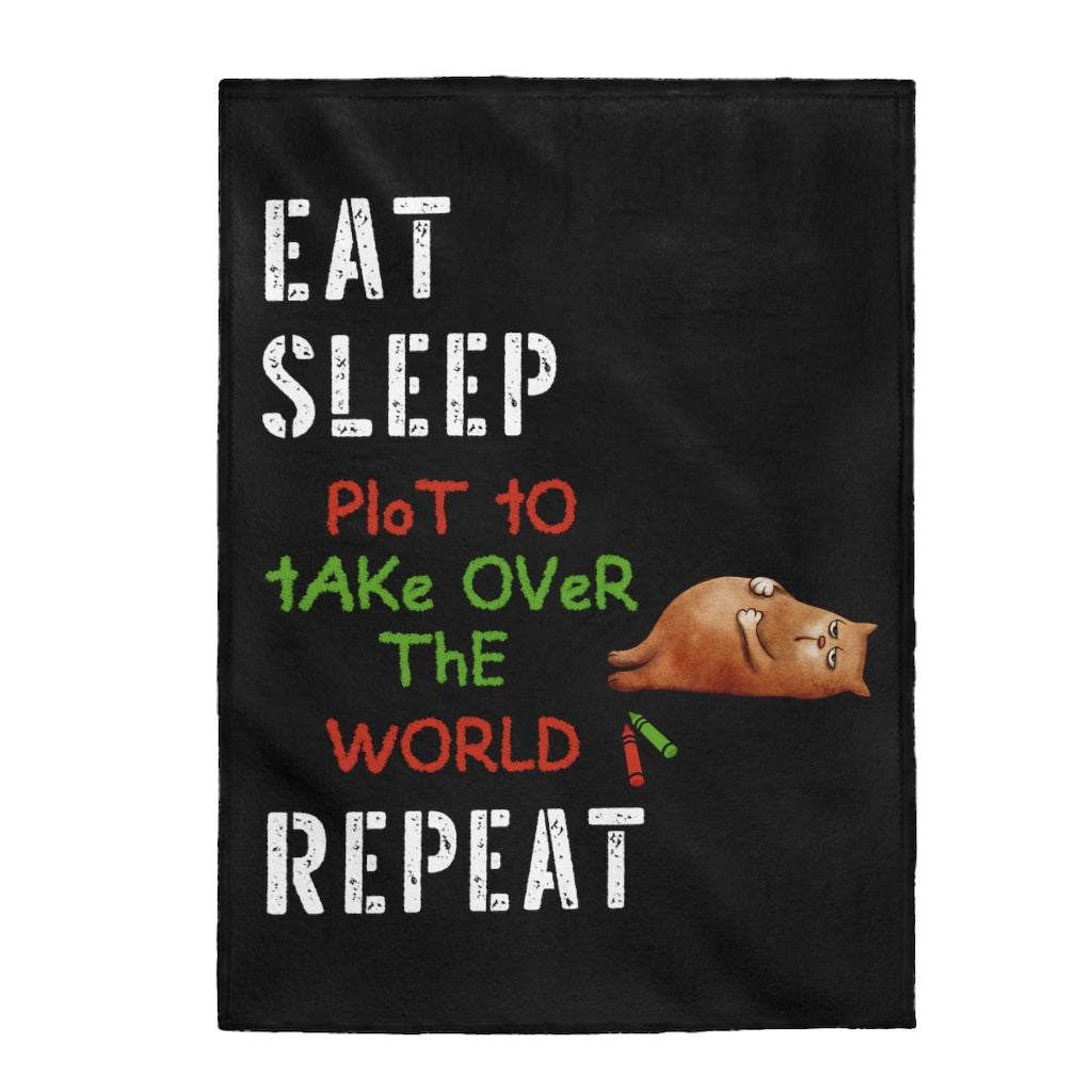 Eat Sleep Velveteen Plush Blanket