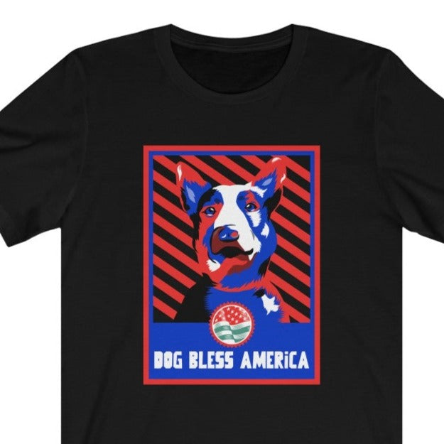 Dog Bless America Unisex Jersey Short Sleeve Tee