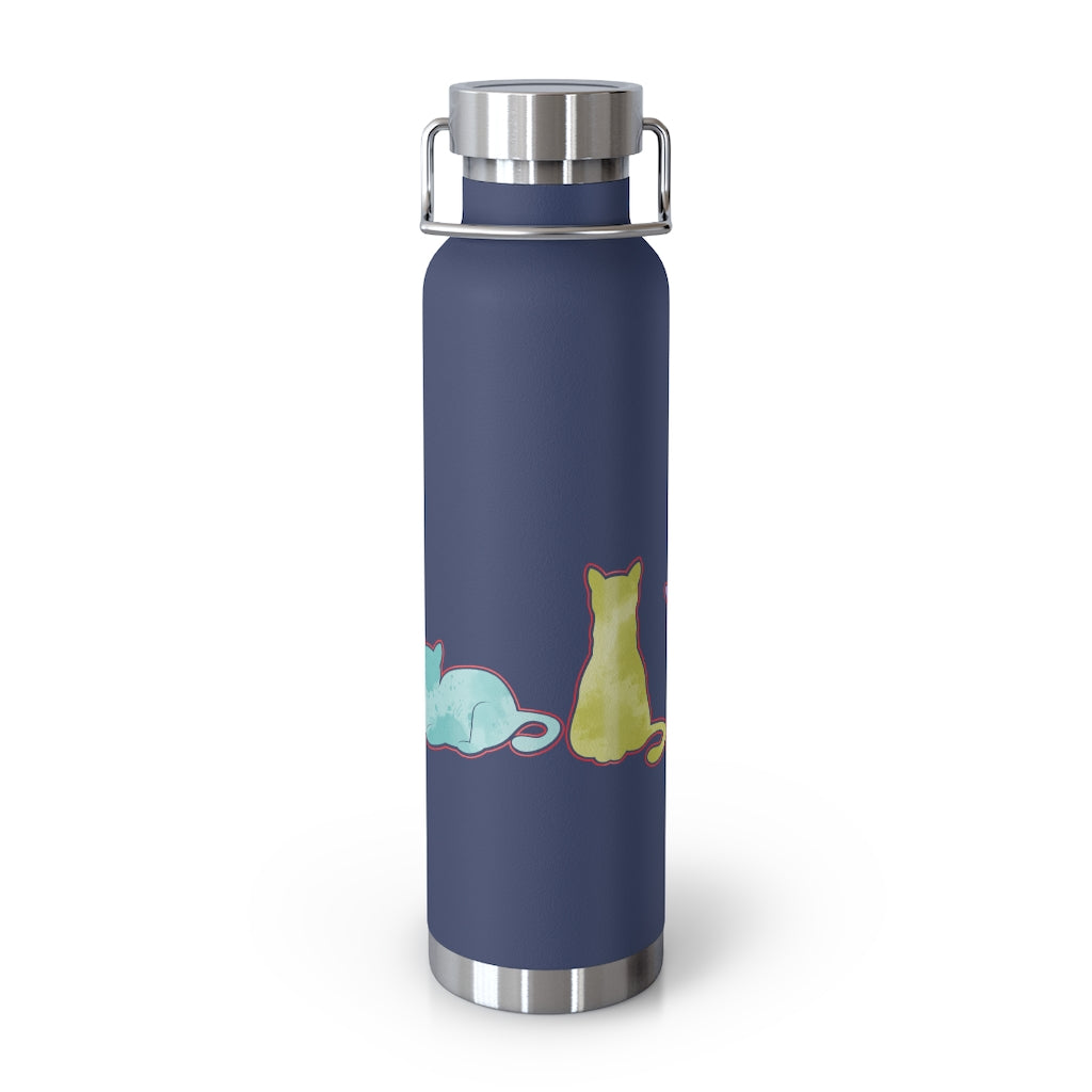 WaterColor Cats 22oz Vacuum Insulated Bottle