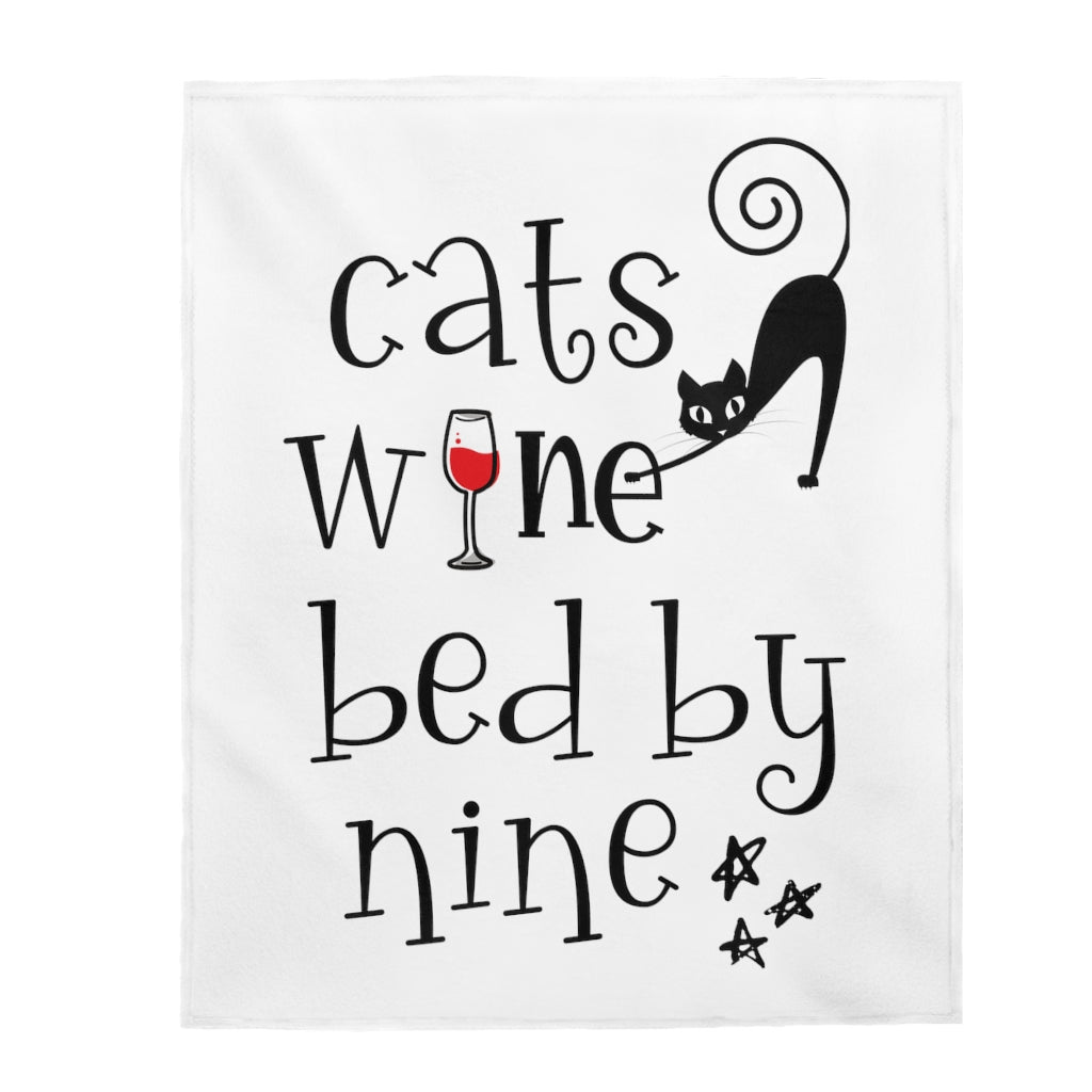 Cats Wine Velveteen Plush Blanket