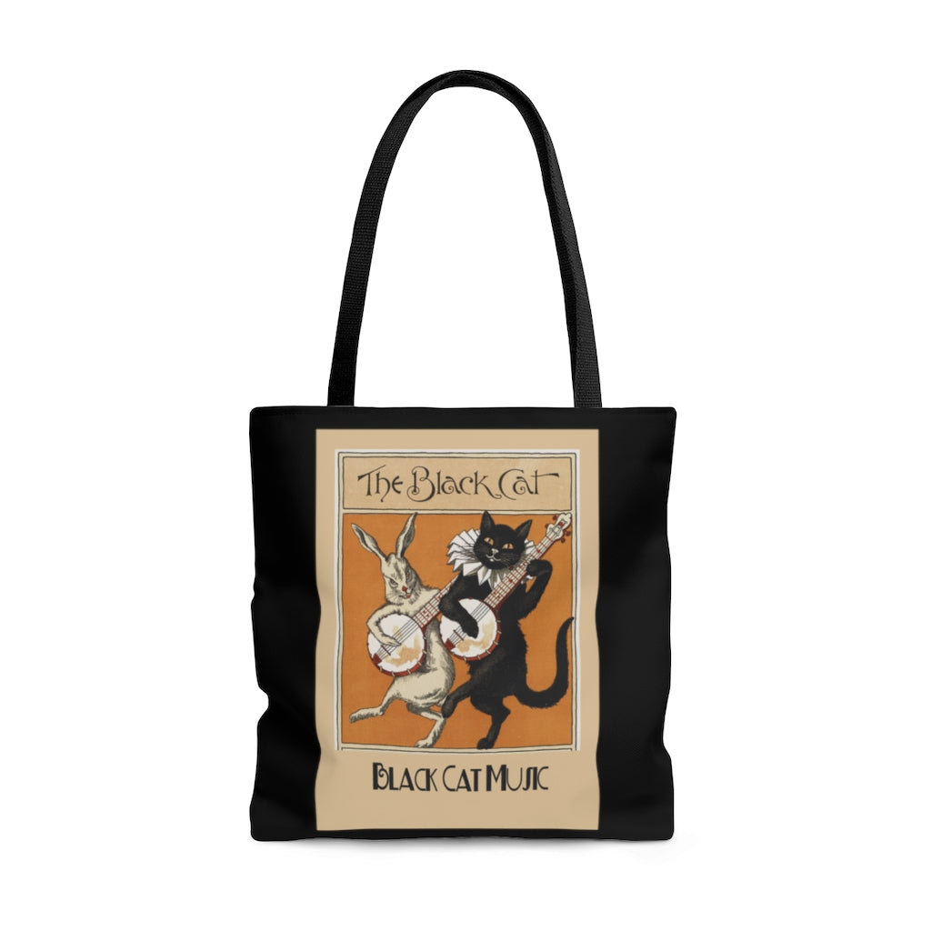 Black Cat Music AOP Tote Bag