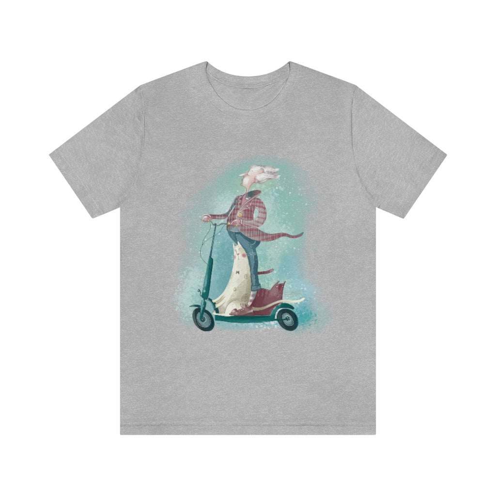 Cat N Scooter Unisex Jersey Short Sleeve Tee