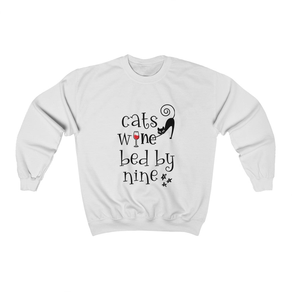 Cats Wine Bed By Nine Unisex Heavy Blend™ Crewneck Sweatshirt