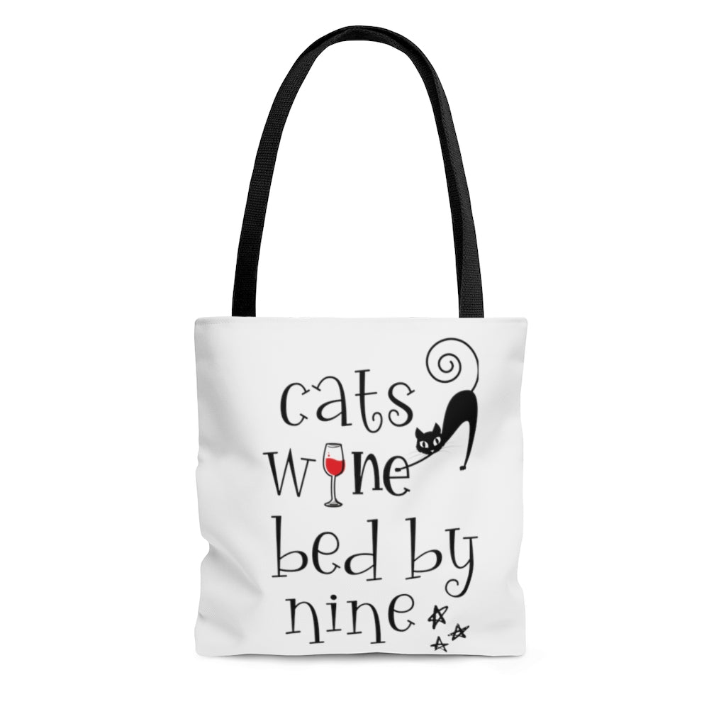 Cats Wine Bed By Nine AOP Tote Bag