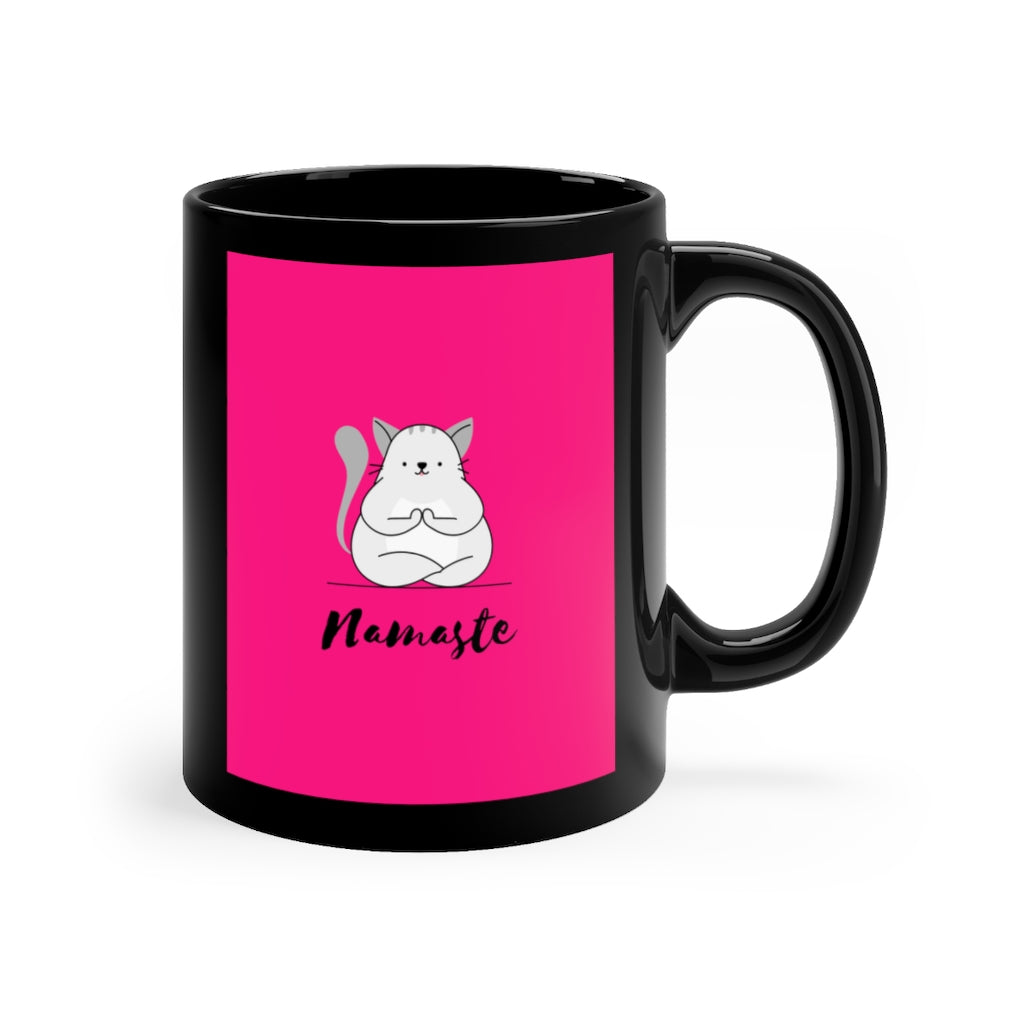 Pink Namaste Black mug 11oz