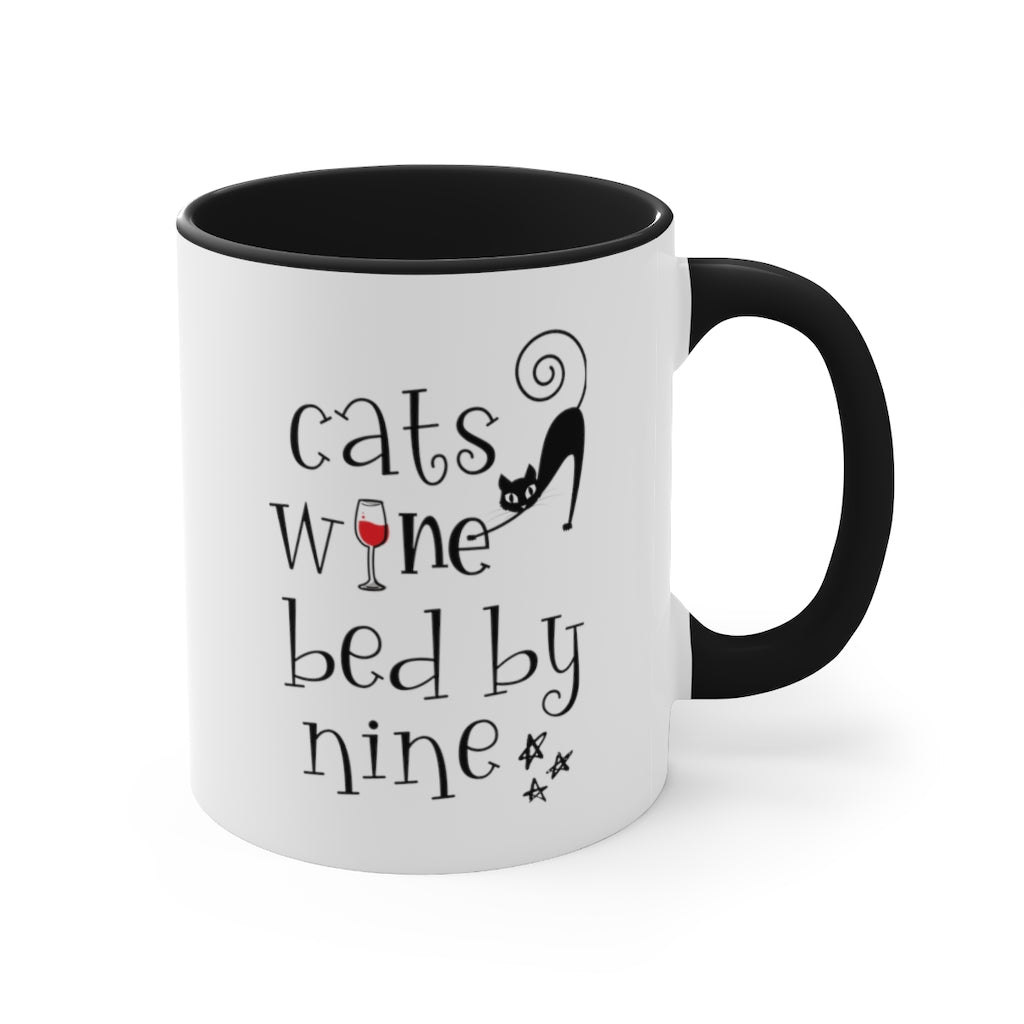 Cats Wine Bed By Nine Accent Coffee Mug, 11oz