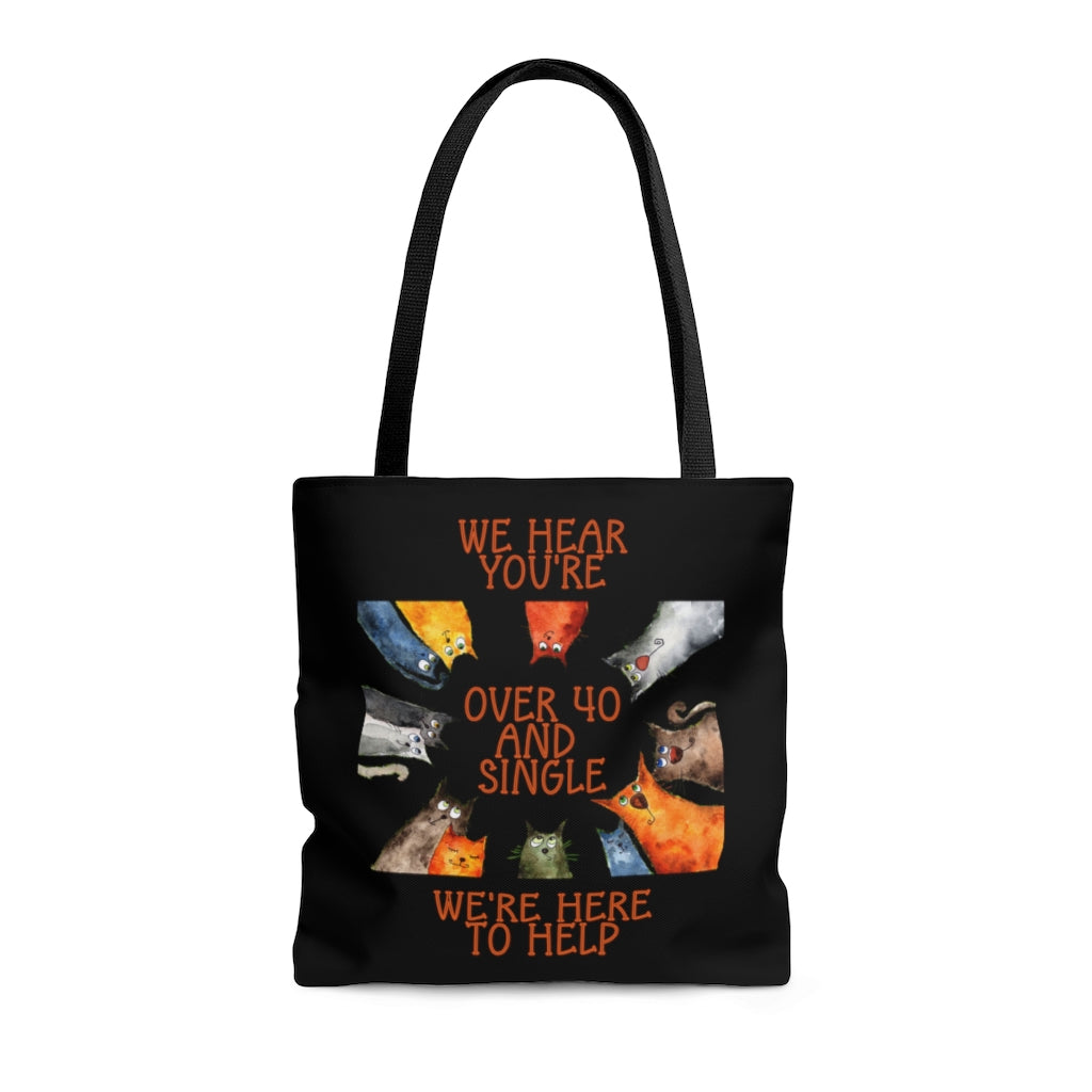 Over 40 And Single AOP Tote Bag