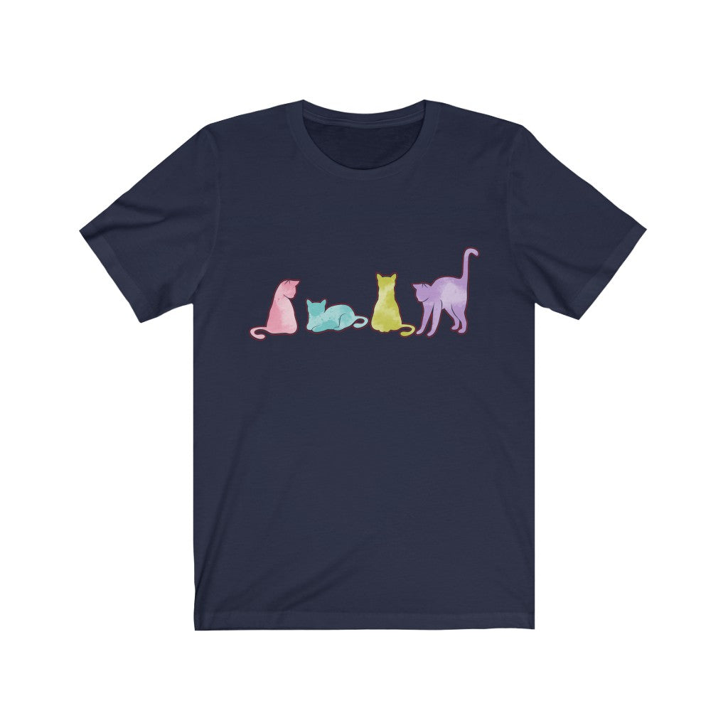 WaterColor Cats Unisex Jersey Short Sleeve Tee