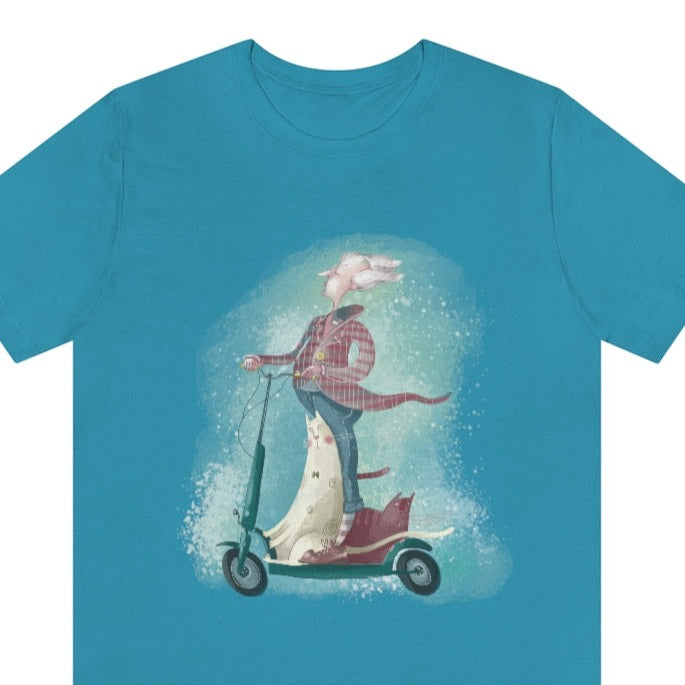 Cat N Scooter Unisex Jersey Short Sleeve Tee