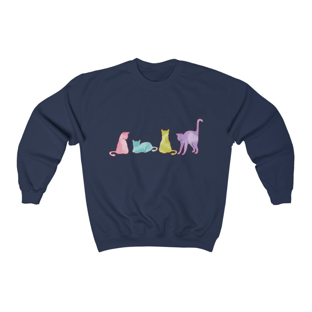 WaterColor Cats Unisex Heavy Blend™ Crewneck Sweatshirt