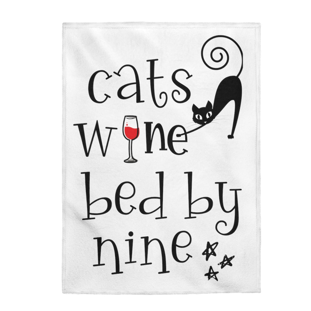 Cats Wine Velveteen Plush Blanket