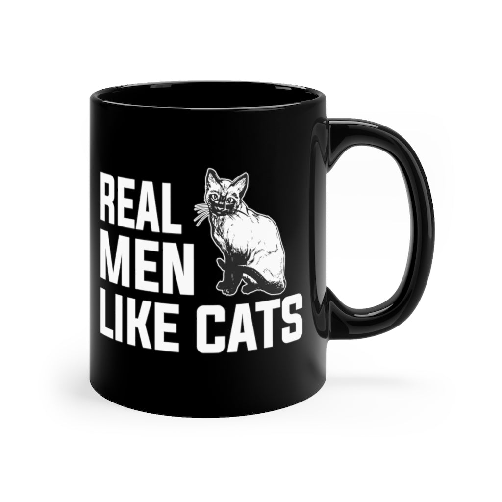 Real Men Like Cats Black mug 11oz